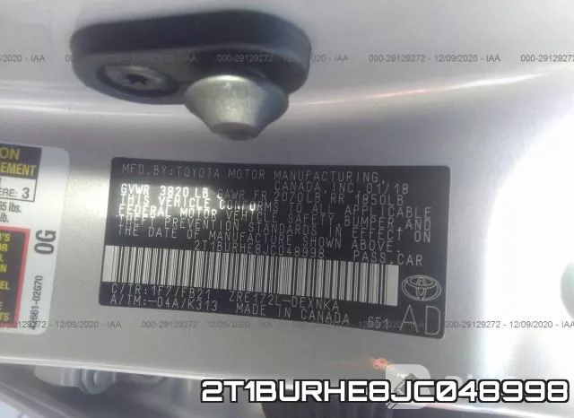 2T1BURHE8JC048998 фото 8