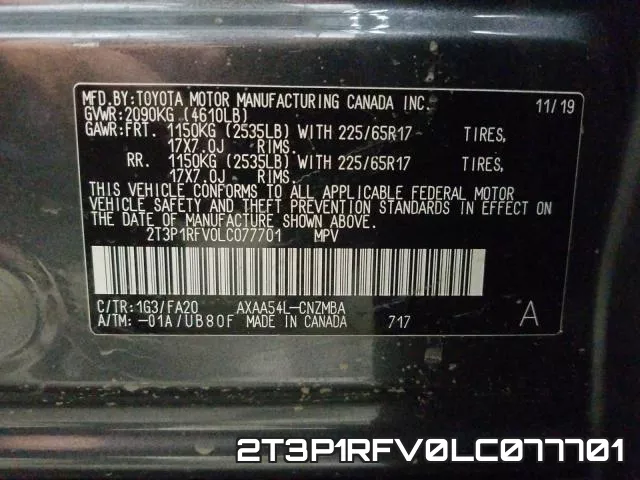 2T3P1RFV0LC077701 фото 2