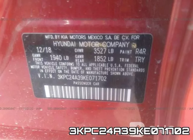 3KPC24A39KE071702 фото 10