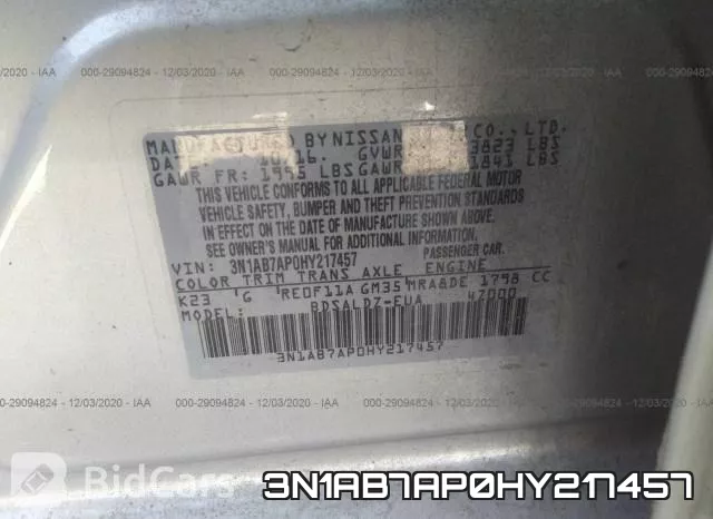 3N1AB7AP0HY217457 фото 10