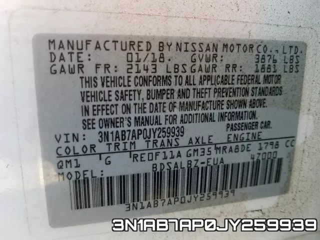 3N1AB7AP0JY259939 фото 2