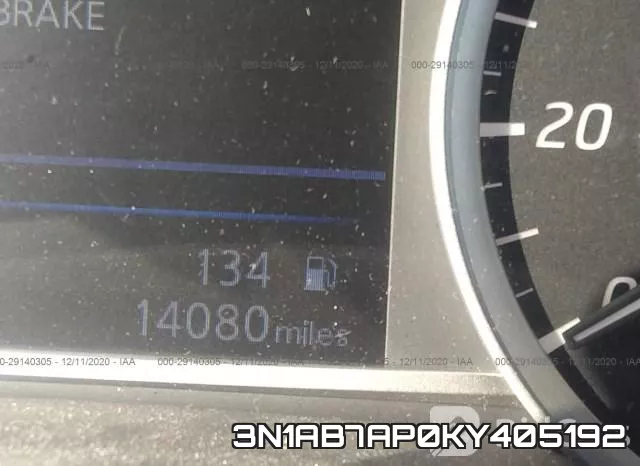 3N1AB7AP0KY405192 фото 8