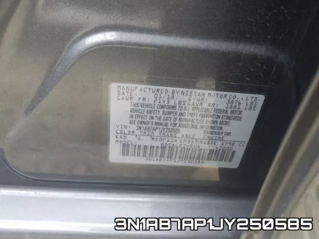 3N1AB7AP1JY250585 фото 2