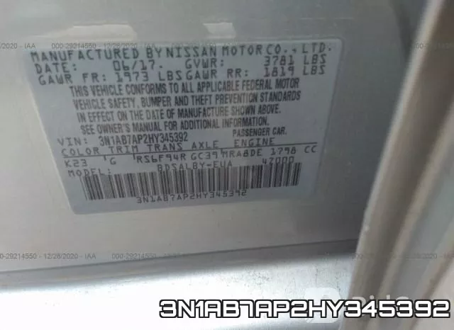 3N1AB7AP2HY345392 фото 9
