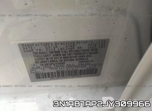 3N1AB7AP2JY309966 фото 8