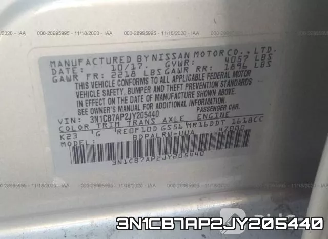 3N1CB7AP2JY205440 фото 9
