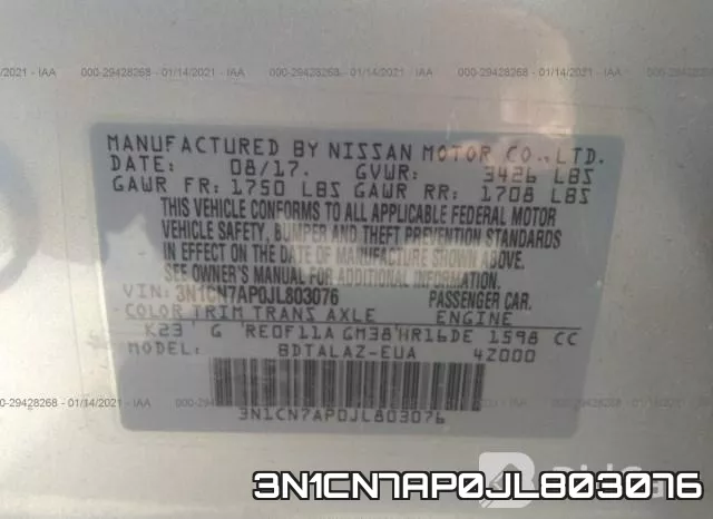 3N1CN7AP0JL803076 фото 10