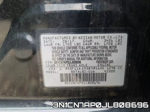 3N1CN7AP0JL808696 фото 2