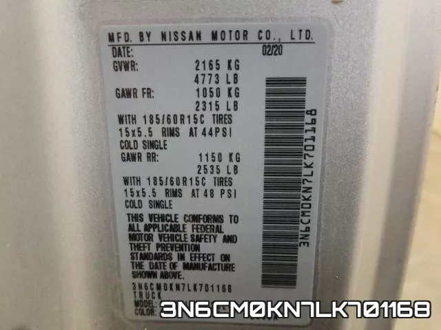 3N6CM0KN7LK701168 фото 2