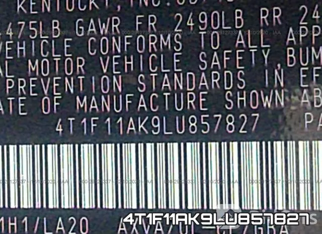 4T1F11AK9LU857827 фото 8