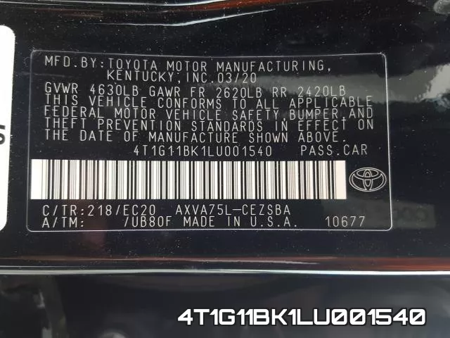 4T1G11BK1LU001540 фото 2