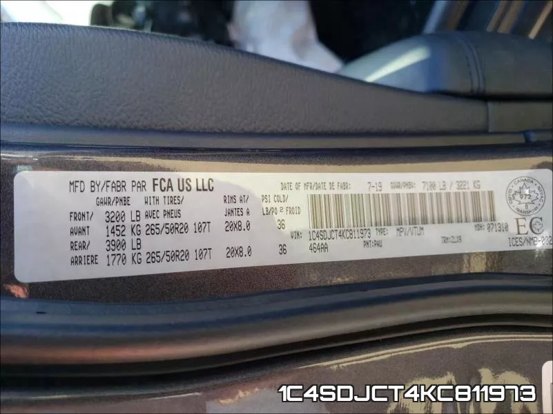 1C4SDJCT4KC811973 фото 2