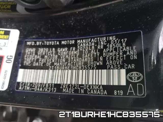 2T1BURHE1HC835575 фото 2