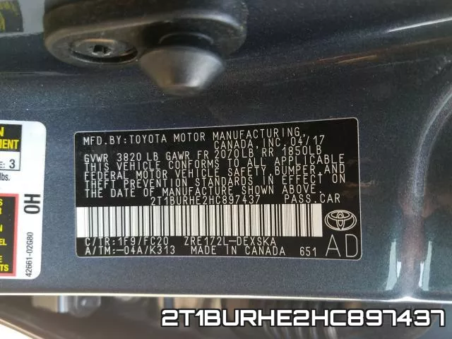 2T1BURHE2HC897437 фото 2