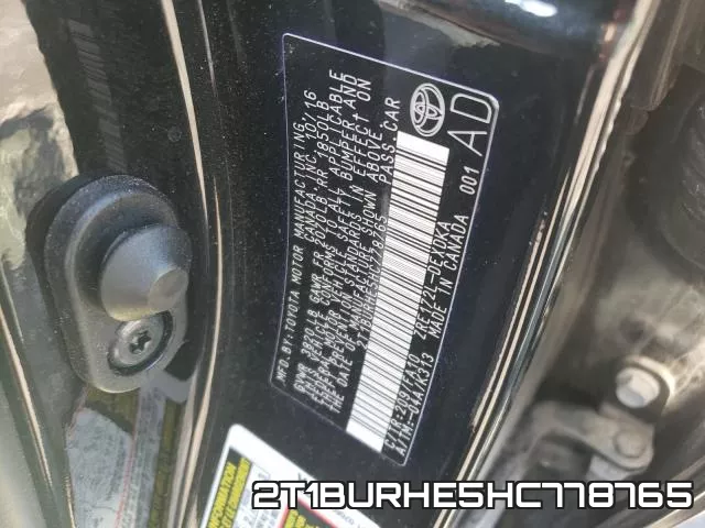 2T1BURHE5HC778765 фото 2