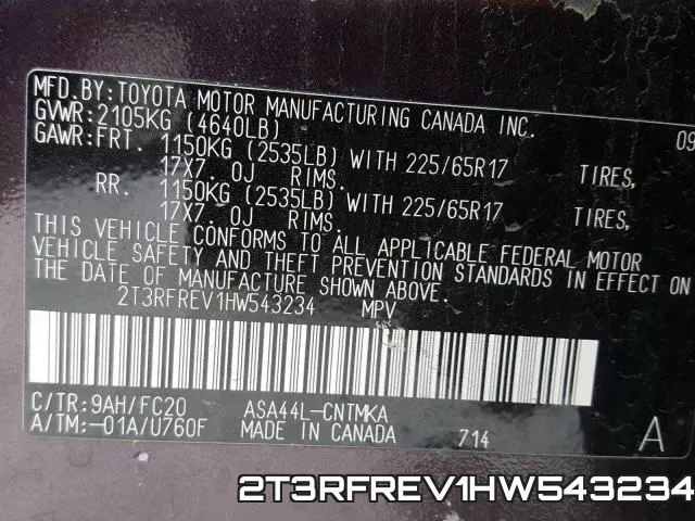 2T3RFREV1HW543234 фото 2