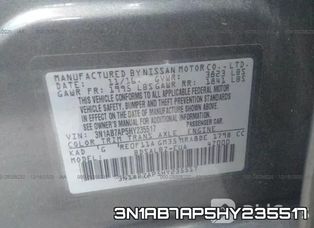 3N1AB7AP5HY235517 фото 8