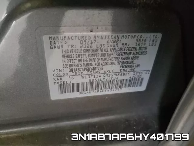 3N1AB7AP6HY401799 фото 2