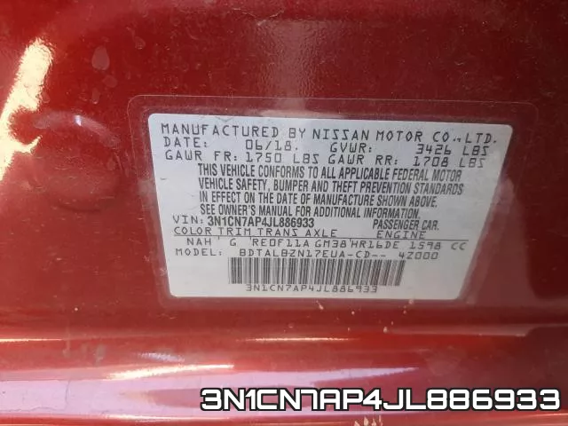 3N1CN7AP4JL886933 фото 2