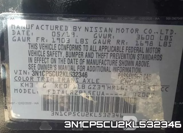 3N1CP5CU2KL532346 фото 10
