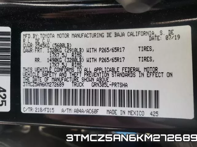 3TMCZ5AN6KM272689 фото 2