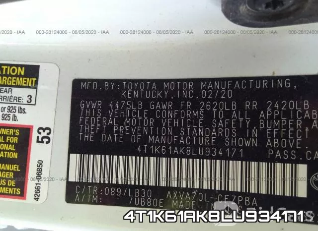 4T1K61AK8LU934171 фото 9