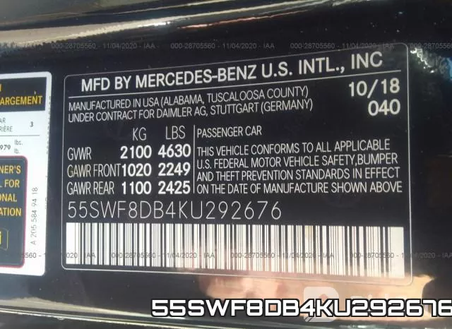 55SWF8DB4KU292676 фото 9