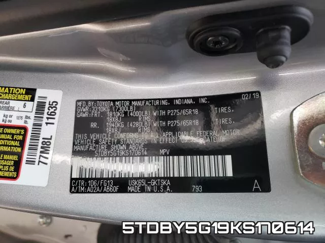 5TDBY5G19KS170614 фото 2