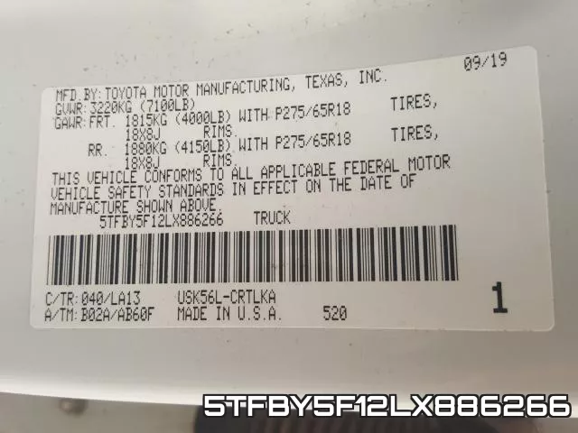 5TFBY5F12LX886266 фото 2