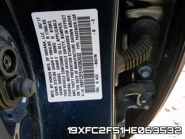 19XFC2F51HE063532 фото 2