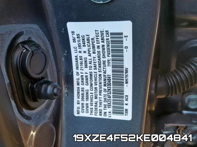 19XZE4F52KE004841 фото 2