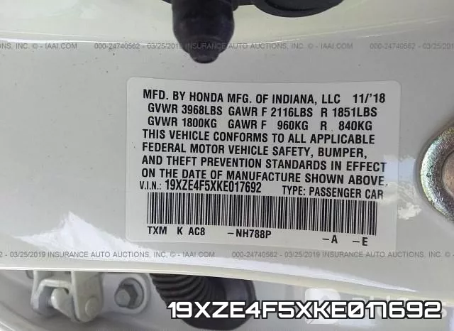 19XZE4F5XKE017692 фото 10