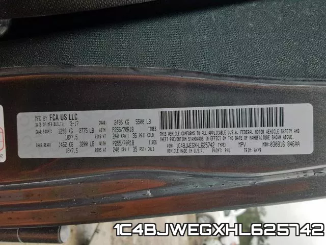 1C4BJWEGXHL625742 фото 2