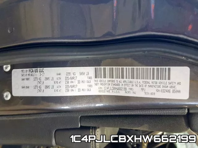 1C4PJLCBXHW662199 фото 2