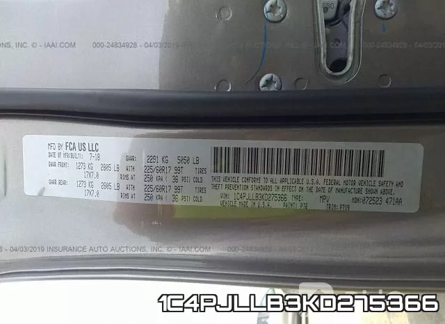 1C4PJLLB3KD275366 фото 10