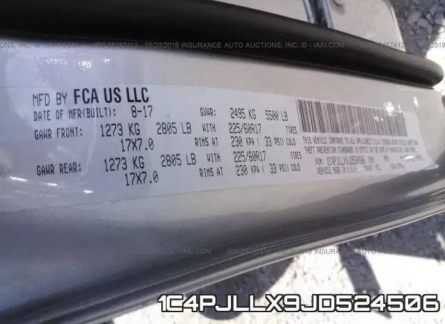 1C4PJLLX9JD524506 фото 10