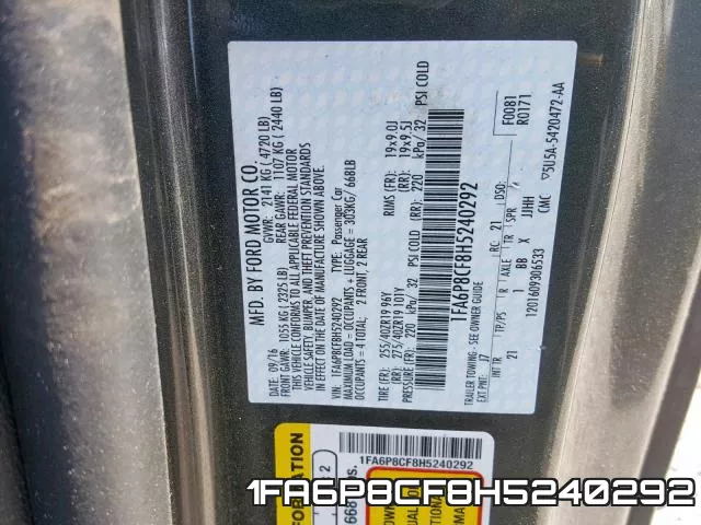 1FA6P8CF8H5240292 фото 2