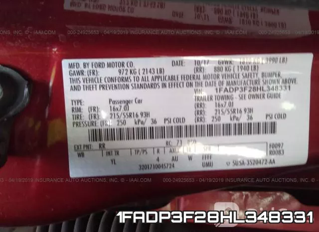 1FADP3F28HL348331 фото 10