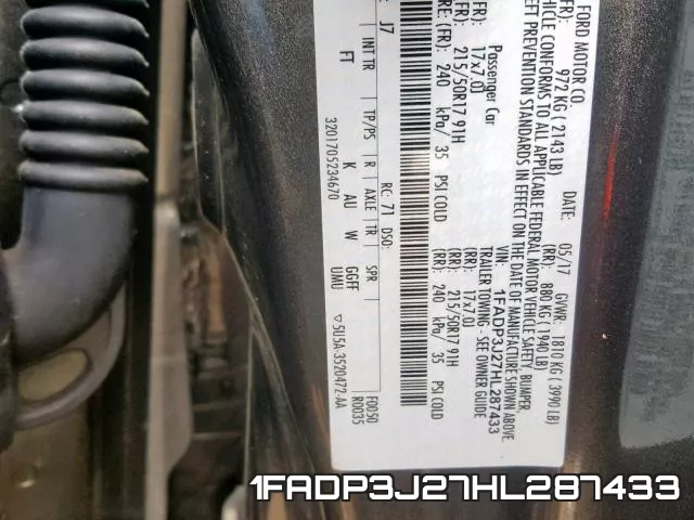 1FADP3J27HL287433 фото 2