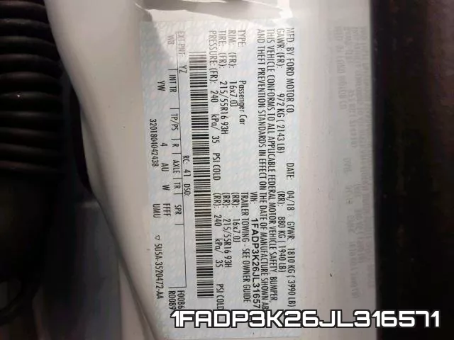 1FADP3K26JL316571 фото 2