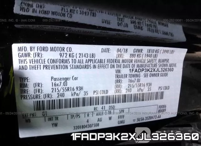 1FADP3K2XJL326360 фото 9
