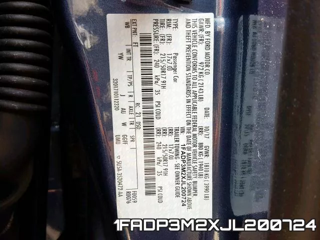 1FADP3M2XJL200724 фото 2