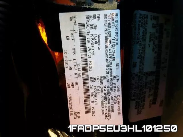 1FADP5EU3HL101250 фото 2
