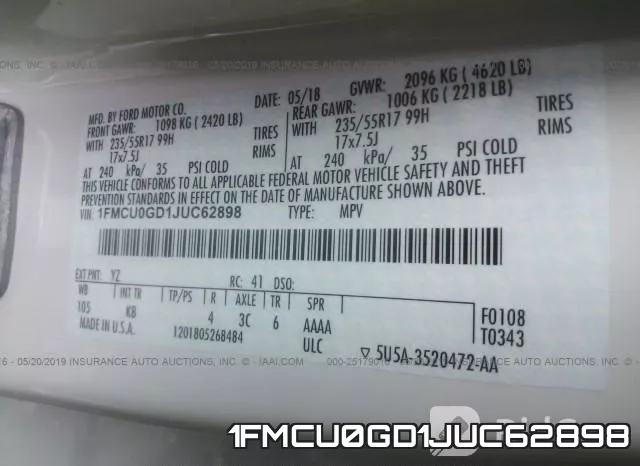 1FMCU0GD1JUC62898 фото 10
