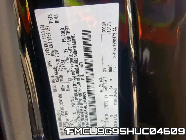 1FMCU9G95HUC04609 фото 2