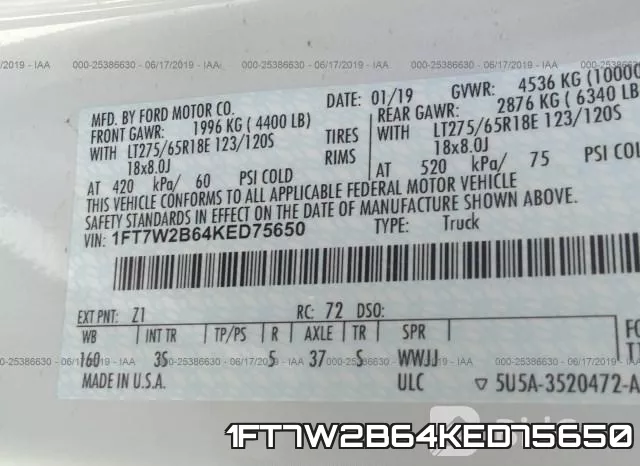 1FT7W2B64KED75650 фото 10