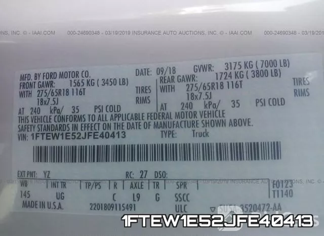 1FTEW1E52JFE40413 фото 10