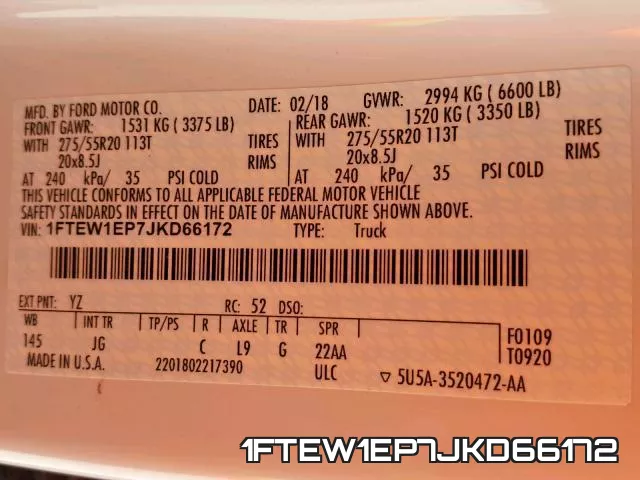 1FTEW1EP7JKD66172 фото 2
