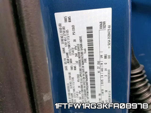 1FTFW1RG3KFA08978 фото 2