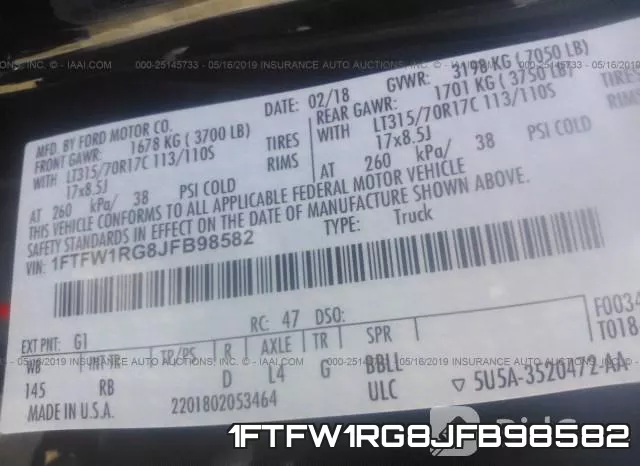 1FTFW1RG8JFB98582 фото 10